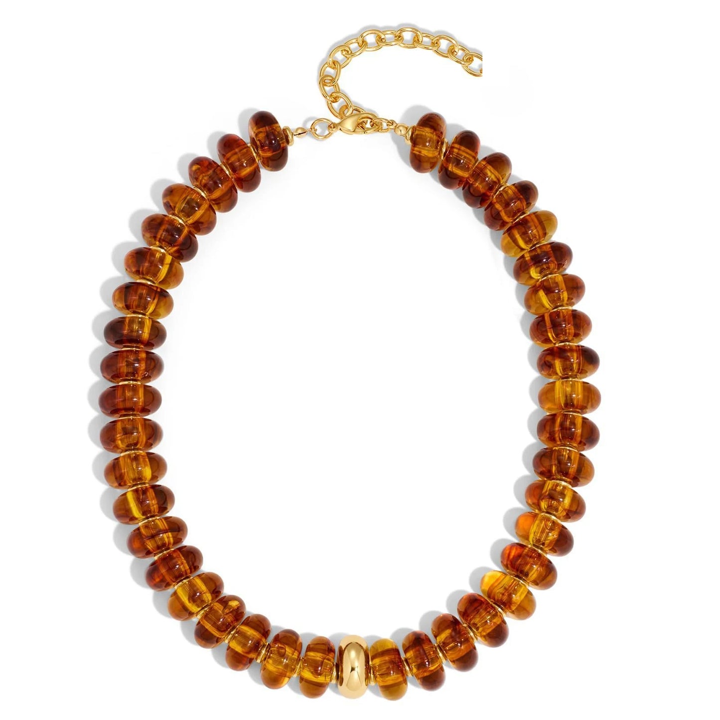 Chunky Colorful Beaded Choker Necklace Women Summer Trendy Round Resin Beads Chain Necklaces Statement Jewelry Gift for Vacation