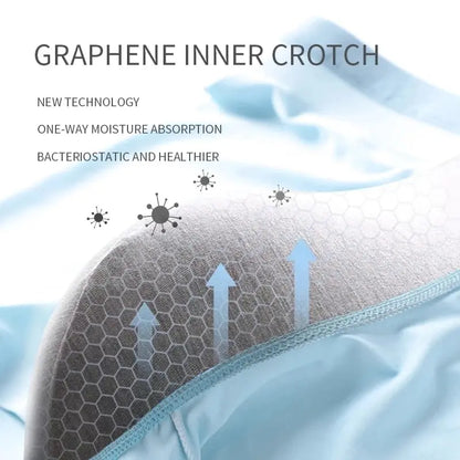 4PCS/Set Boxers Ice Silk Man Underwear Boxer Graphene Men Underpants Breathable Comfortable Men's Panties Ultrathin Shorts Trunk