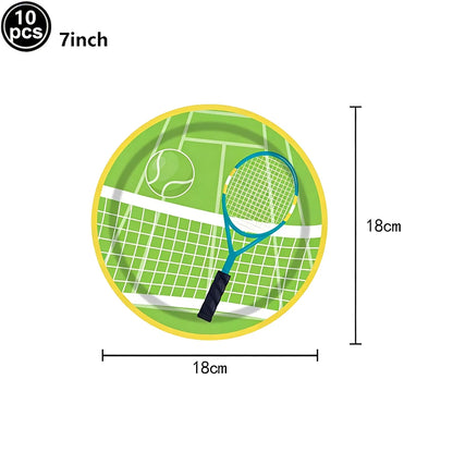 Tennis Cake Topper Happy Birthday Sign Cake Decorations Boy Man Tennis Racket Ball Player Sport Theme Birthday Party Supplies