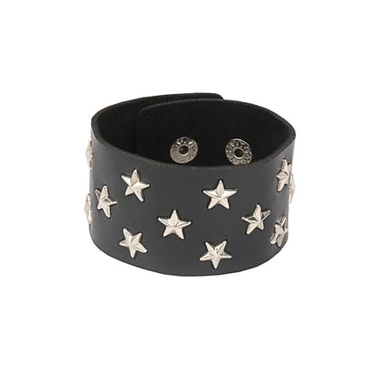 Punk Bracelets PU Leather Studded Bracelet Adjustable Goth Cuff Bracelet Gothic Rivet Buckle Wristband for Men Women Emo Jewelry