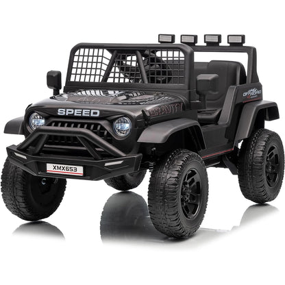 12V Kids Ride On Truck Car w/Parent Remote Control, 3 Speeds, Emergency Braking, LED Lights, Music & Horn Kids Electric Vehicles