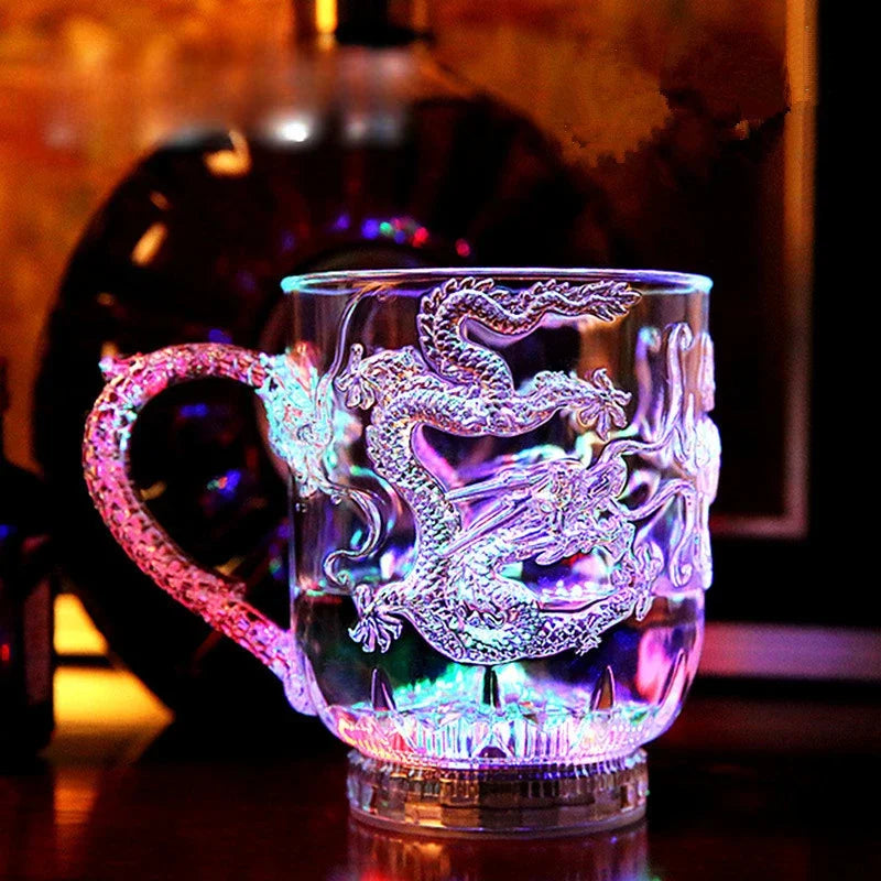 LED Luminous Beer Mug Flash Drinking Cup Color Changing Whiskey Glass Luminous Drinkware Bar Club Birthday Party Supplies