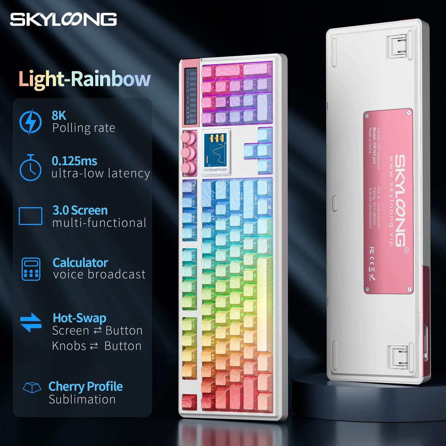 SKYLOONG GK104 Pro Wireless Mechanical Keyboard 100% Custom Keyboard Hot-Swapp Low-noise Switch for PC Gamer Office Accessories