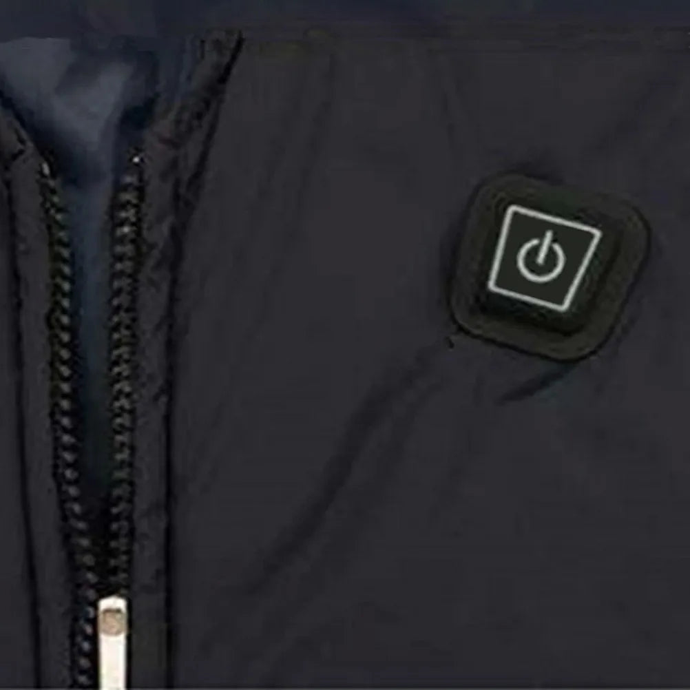 Electric Heated Vest Black USB Rechargeable 3 Gear Adjustable Temperature Heating Pad Battery Powered Winter Outdoor Thermal