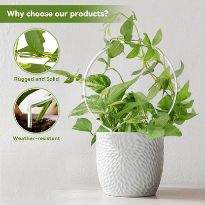 Round transparent acrylic plant stand, suitable for indoor and outdoor use, suitable for small climbing plants, etc.