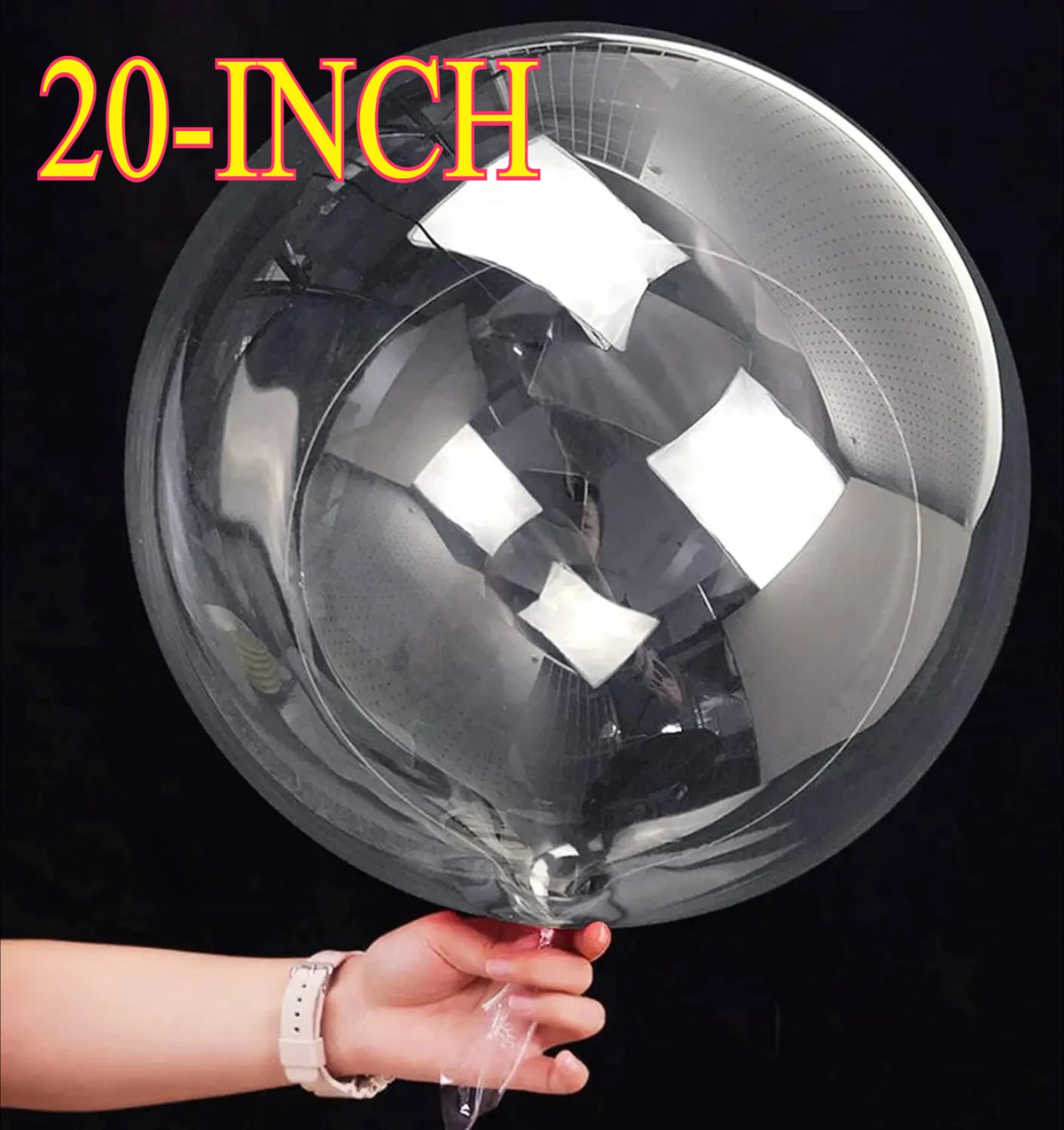 10-50 Pcs 20-24 Inch Bobo Balloons Stick Bubble Balloons Clear Bobo Balloon Large Transparent Bubble Balloon for Christmas