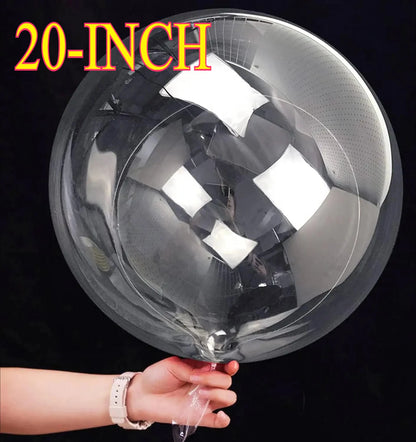 10-50 Pcs 20-24 Inch Bobo Balloons Stick Bubble Balloons Clear Bobo Balloon Large Transparent Bubble Balloon for Christmas