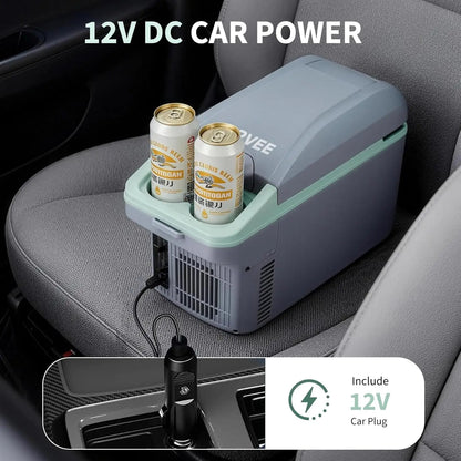 Tacleekii 8L Electric Car Refrigerator Portable Mini Fridge Cooler & Warmer 32°F-122°F Travel Fridge for Road Trips, Camping, Beach & Tailgating