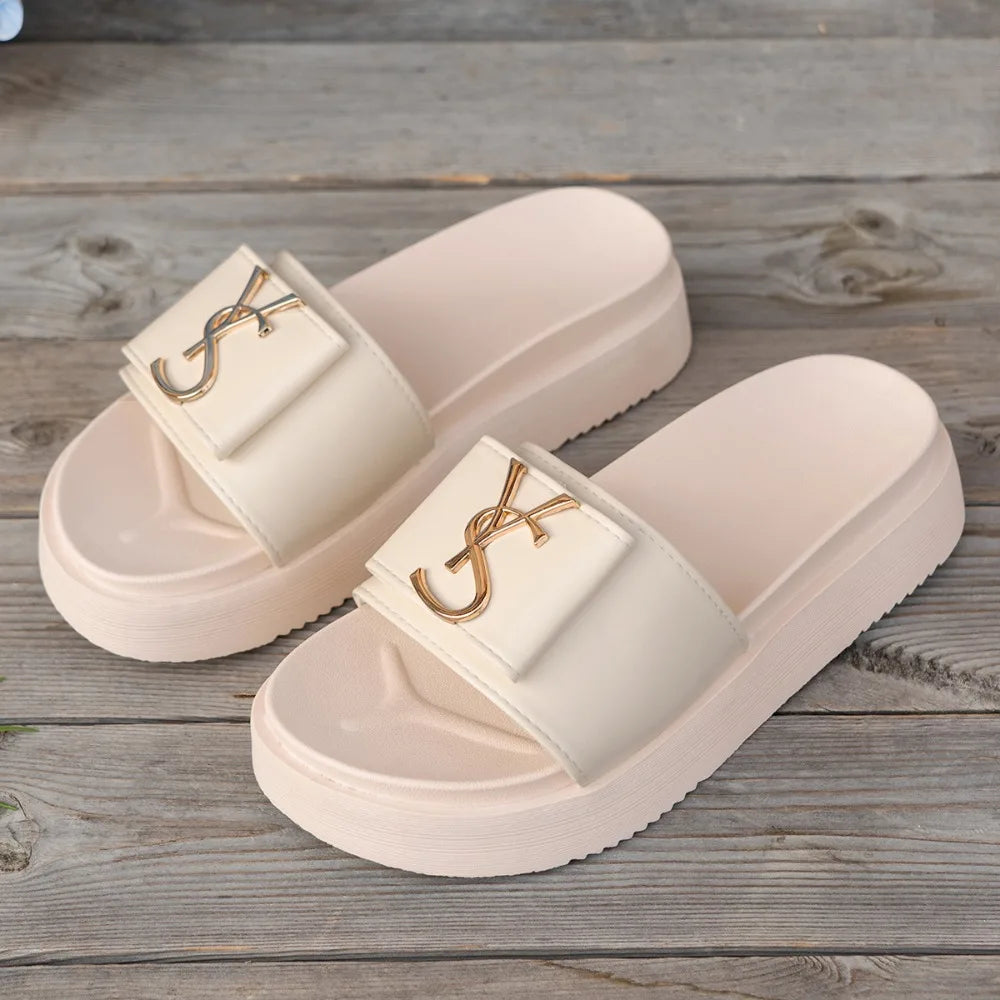 Slippers Luxury Shoes Women Platform Design Slides Fashion Letters Ladies Shoes Casual Slipper Outside Non-slip Slippers Sandals