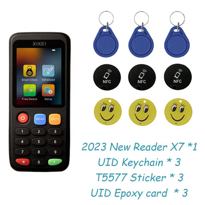 X7 RFID Smart Chip Reader IC ID Token Clone Copier 125Khz Badge Writer 13.56Mhz Tag Duplicator NFC Key Ntag215 Programmer