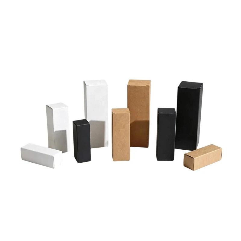 100/500pcs White Black Kraft Paper Tube Boxes Cosmetic Storage Box Lipstick Essential Oil Bottle Packaging Box For Gift