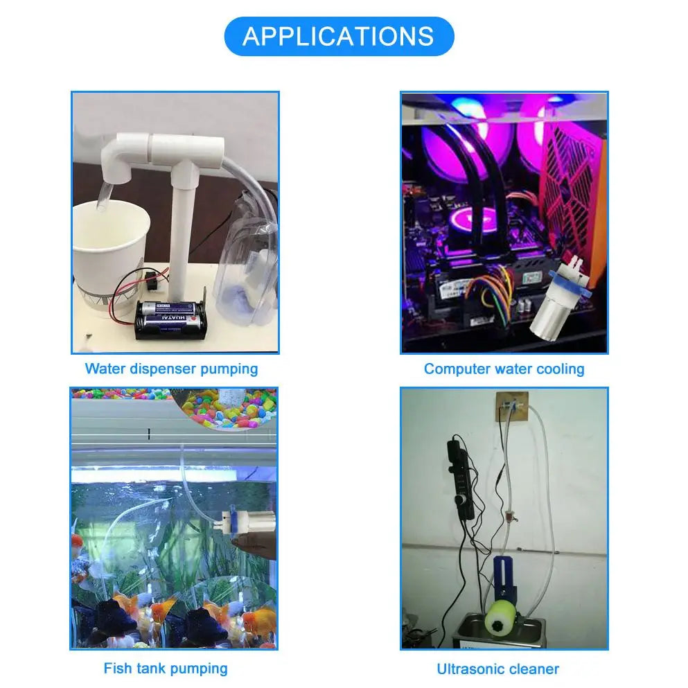 12V Micro DC Water Pump Food Grade Water Dispenser 370 Mini Pump 0.7-1.2L/min Low Noise Long Life Self-priming Pump Customized