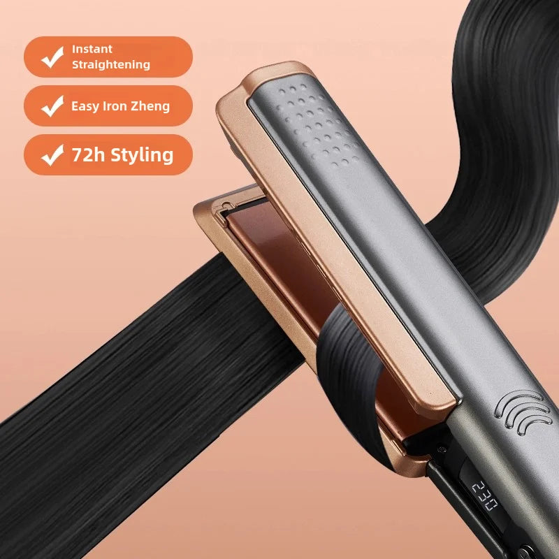 TINSOL 2-in-1 Professional Ceramic Hair Straightener Curl Ionizer with LCD Wide Panel Straightener, Temperature Adjustable