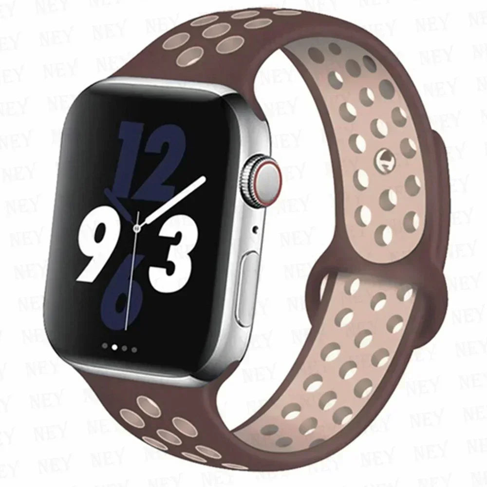 Silicone Sport Straps For Apple Watch 10 Band 45mm 44mm Ultra2 49mm 38/40mm 41mm 42 46mm Bracelet iWatch Series 8 7 6 4 5 3 9 SE