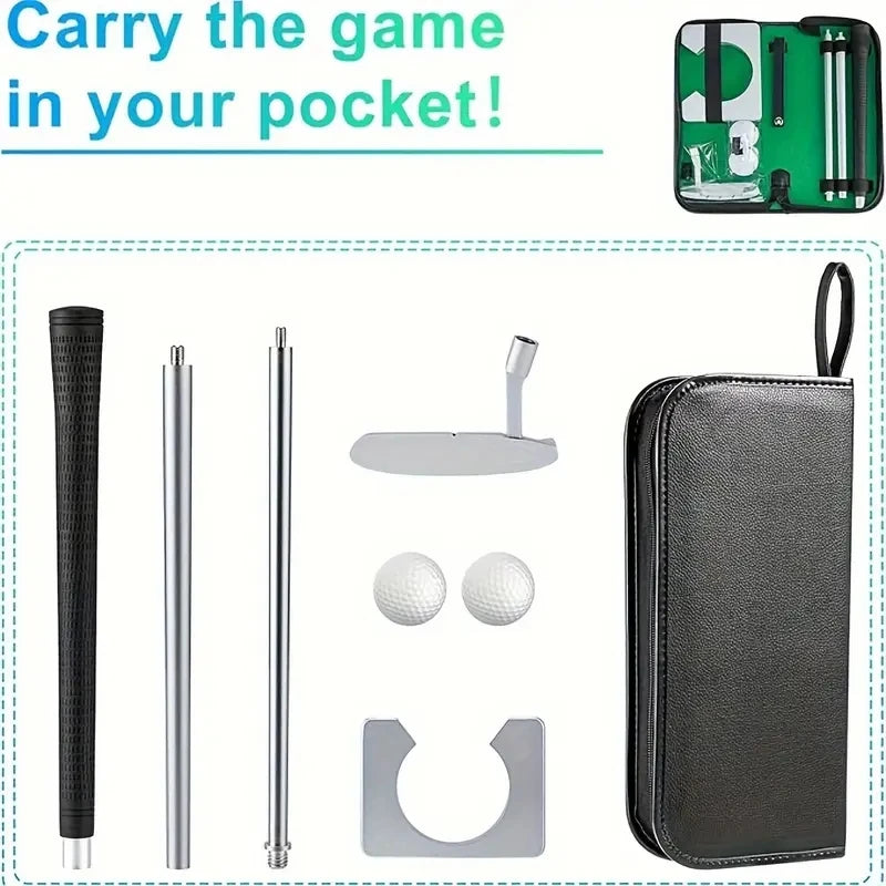 Mini Indoor Putting Green - Potty Putter Game with Putter, Hole Cutter, Putting Cup Office Golf Kit