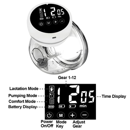 USB Rechargeable Electric Breast Pumps Portable Hands Free Wearable Breast Pump Silent Comfort Breast Milk Extractor Collector