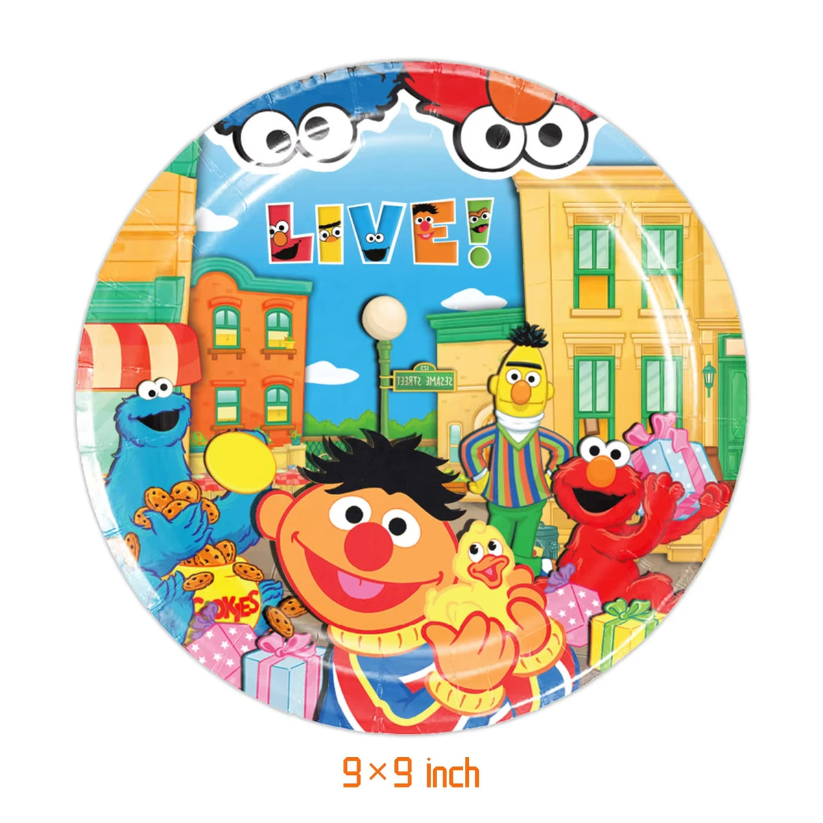 Sesame Streeted Balloons Cartoon Theme Happy Birthday Banner Party Decoration Disposable Tableware Background Cake Topper Ballon
