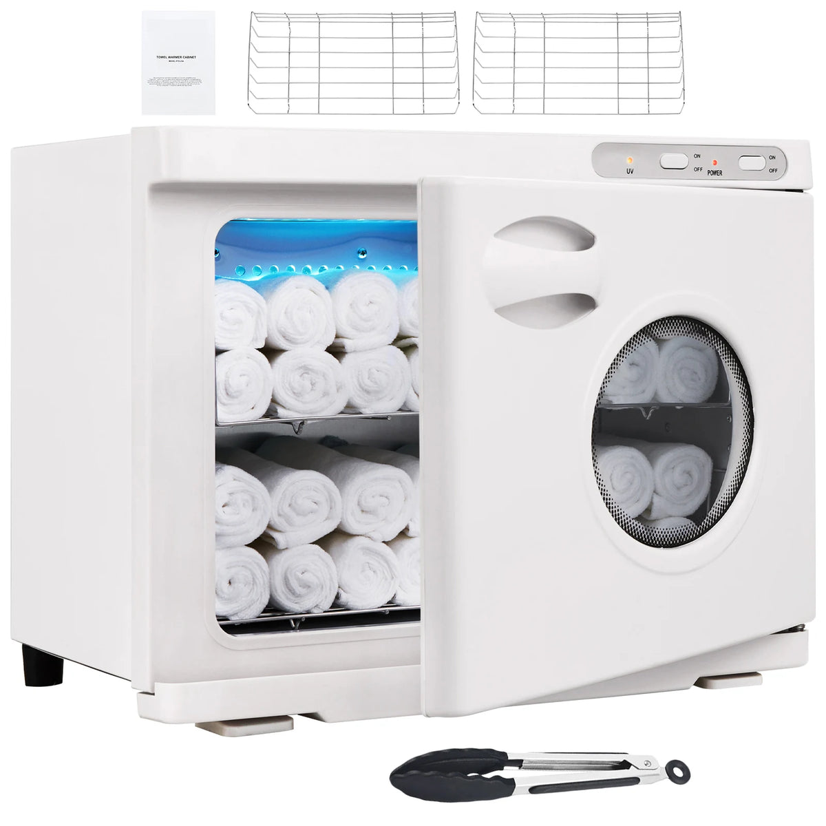 SucceBuy Hot Towel Warmer 8/23L Large Capacity with See Through Window 2-in-1 Quick All-round Heating Facials SPA Massage Salon