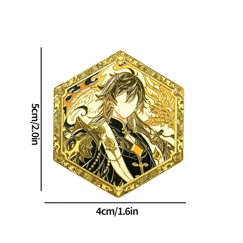 Genshin Impact Tsaritsa Columbina Flins Pin Genshin Figure Badge Accessories Backpack Charms Party Favor Gifts