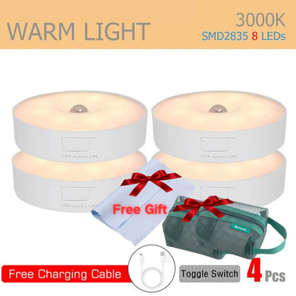 Motion Sensor Light Rechargeable Sensing In Dark Light Sensitivity USB LED Night Light Portable Wireless Magnetic Cabinet Lamp