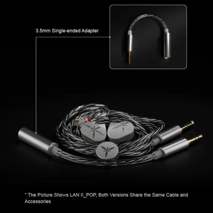 MOONDROP LAN II Earphone 4.4mm 3.5mm Plug 0.78mm Interchangeable Cable Lan II REF Lan II POP In-ear Wired Headphones