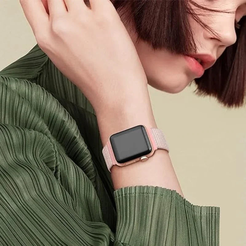 Nylon Loop Strap For Apple Watch 11 10 9 8 7 46mm 45mm 42mm 41mm Ultra 3 2 49mm Braided Bracelet iWatch 6 5 4 SE3 44mm 40mm Belt