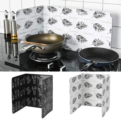 Oil Splash Shield Plate Frying Oil Foldable Kitchen Cooking Splashing Protection Gas Stove Oil Removal Rust Guard Against Stove