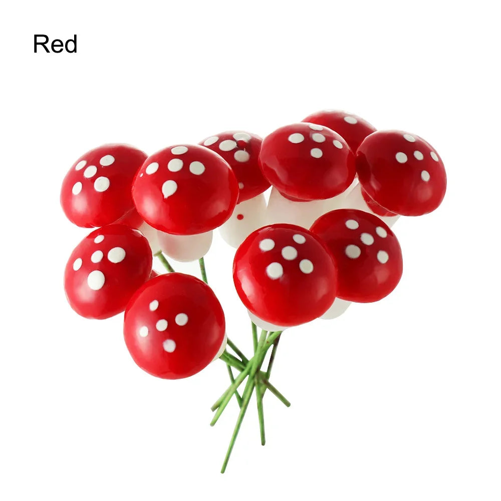 10/20PCS Mini Mushroom DIY Craft Garden Ornament Resin Artificial Foam Potted Plants Decor Moss Decoration Miniature Figurine