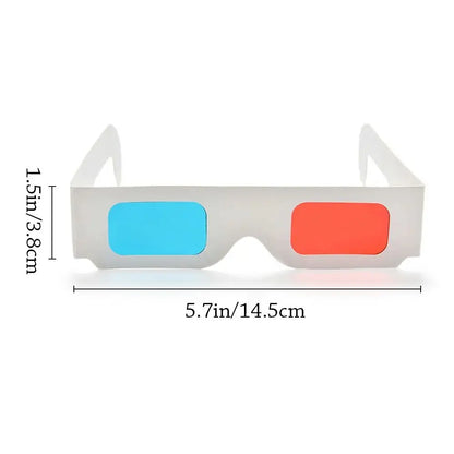 1Pc Universal 3D Glasses Cardboard Paper Glasses Portable Red Blue Cyan 3D TV Movie Game Glasses for DVD 3D Gaming Real Cinemas