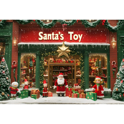 Christmas Candy Toy Store Christmas Tree Gift Theme Banner Background, Birthday Party Decoration Photography Background Cloth