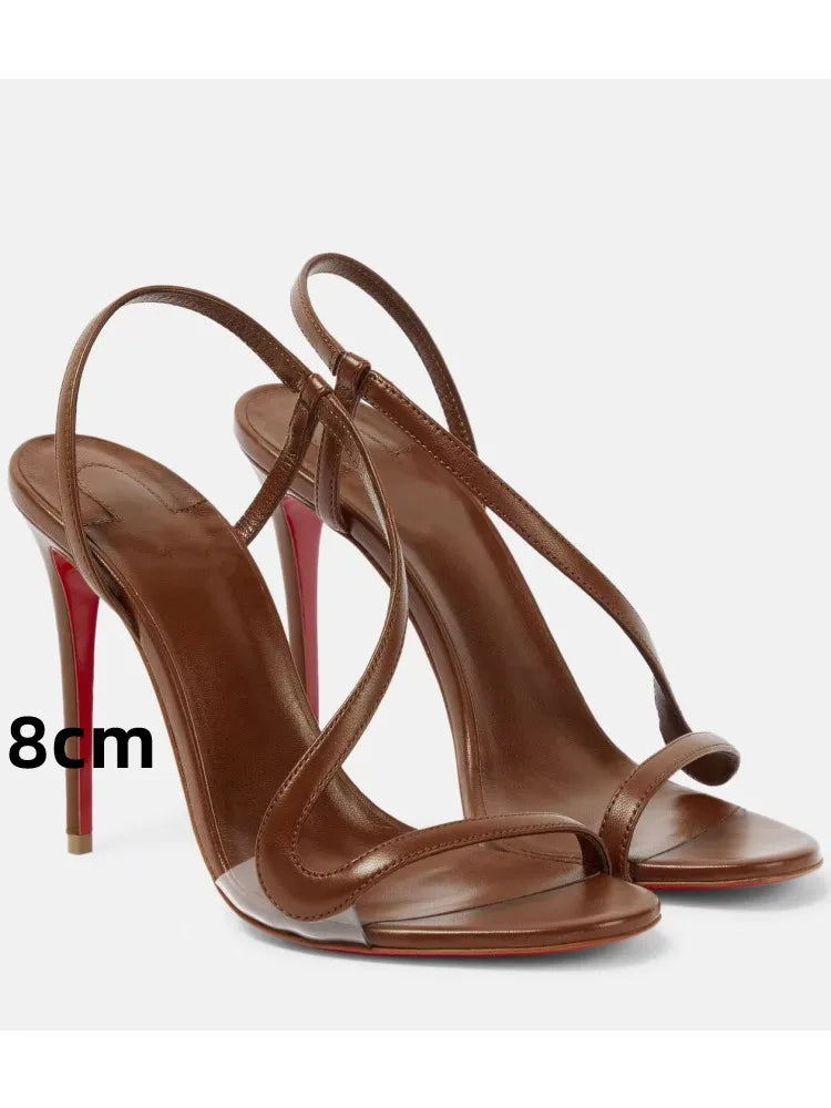 Ladies' Summer New Multi Color Serpentine Grass Stiletto Sandals Sexy Party Fashion Show 35-44 Large Women's Sandals