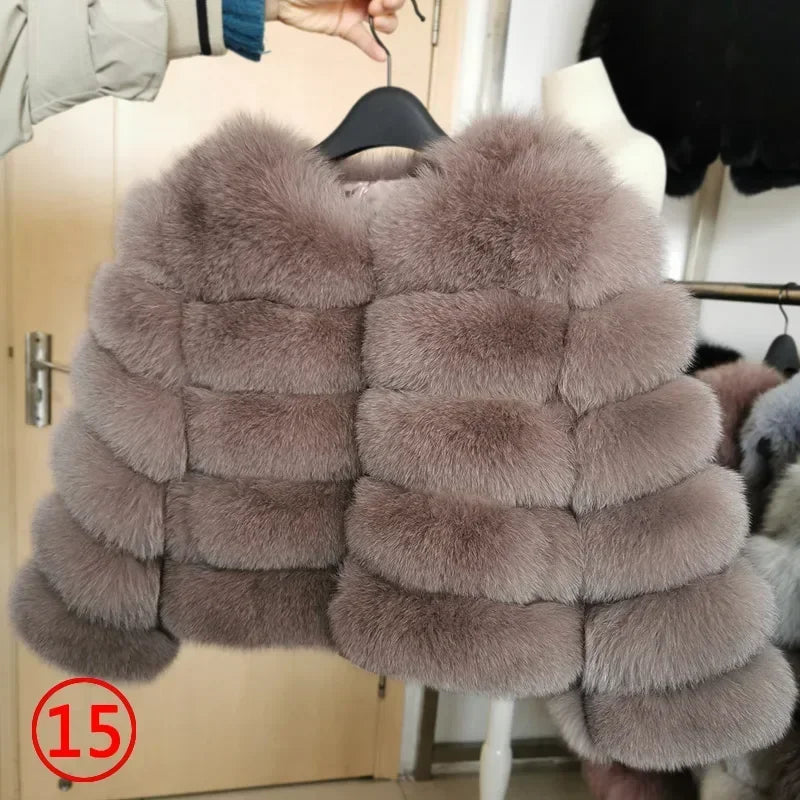 2023 Natural Real Fox Fur Coat Women Winter Warm Luxury Fur Jacket Detachable Long Sleeves Female Vest Furry Coats Outerwear
