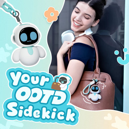 Eiliko Aquamarine – Tiny AI Charm Robot with Voice Chat, Emotional Responses, Themed Body Swap, Outfit-Matching, Perfect Companion for Couples, Best Friends & Kids