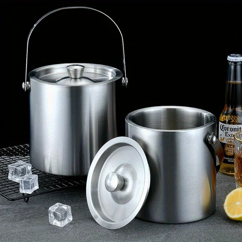 For Ice Bucket Wine Beer Champagne KTV Party Cooler 1.6L/2L/3L Stainless Steel Insulated