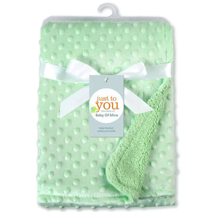 Newborn Baby Blanket Warm Fleece Thermal Soft Stroller Sleep Cover White Pink Beanie Infant Bedding Swaddle Wrap Kids Bath Towel