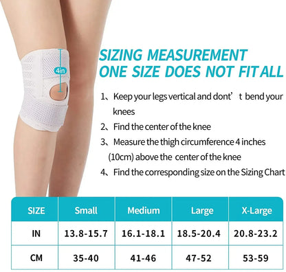 Knee Brace with Side Stabilizers,Breathable Adjustable Knee Support for Meniscus Tear Knee Pain ACL Arthritis Injury Recovery