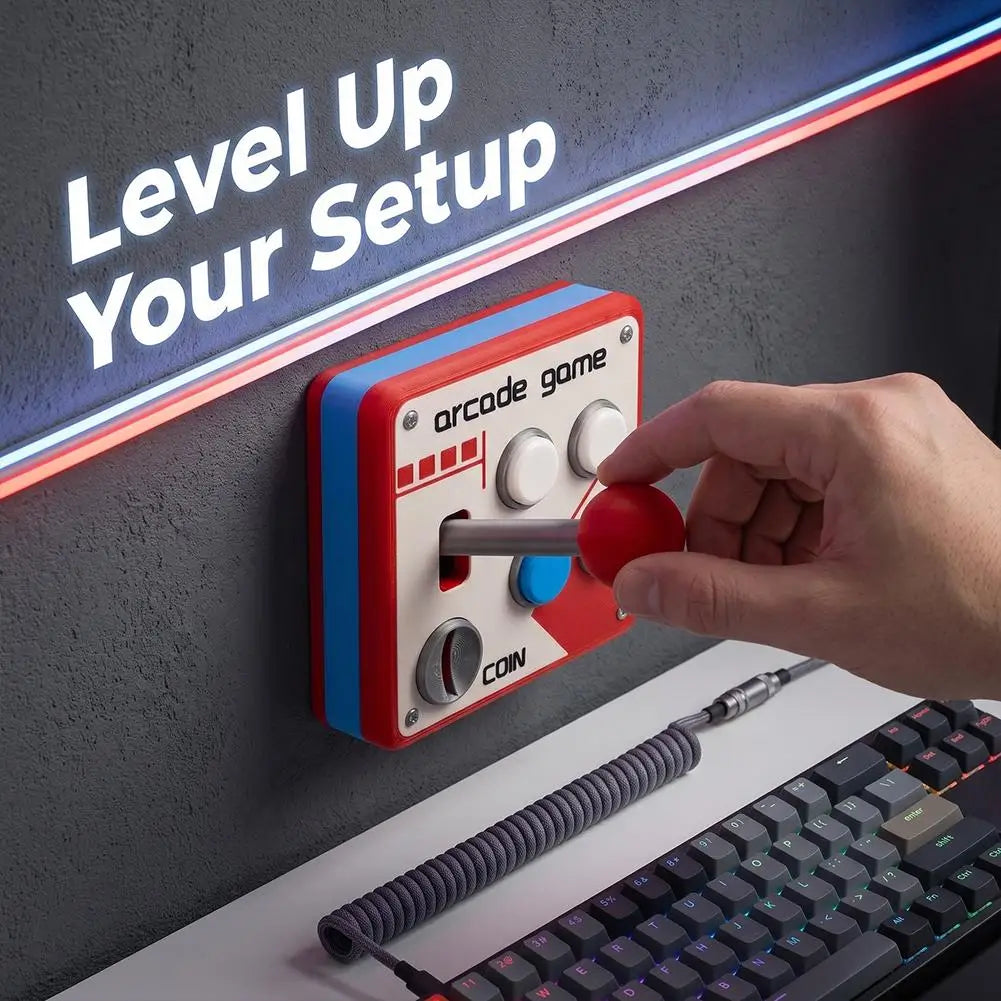Retro Game Console Joystick Switch Creative 3D Decoration Arcade Panel 3D Printing Panel Socket Control Decorationgift Toys