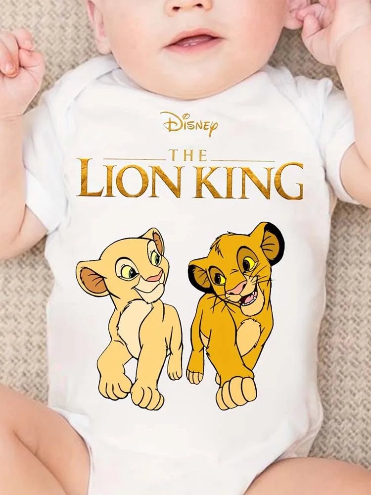 Kawaii The Lion King Printed Baby Clothes Bodysuits & One-pieces for Newborn Summer Short Sleeves Baby Rompers Jumpsuits