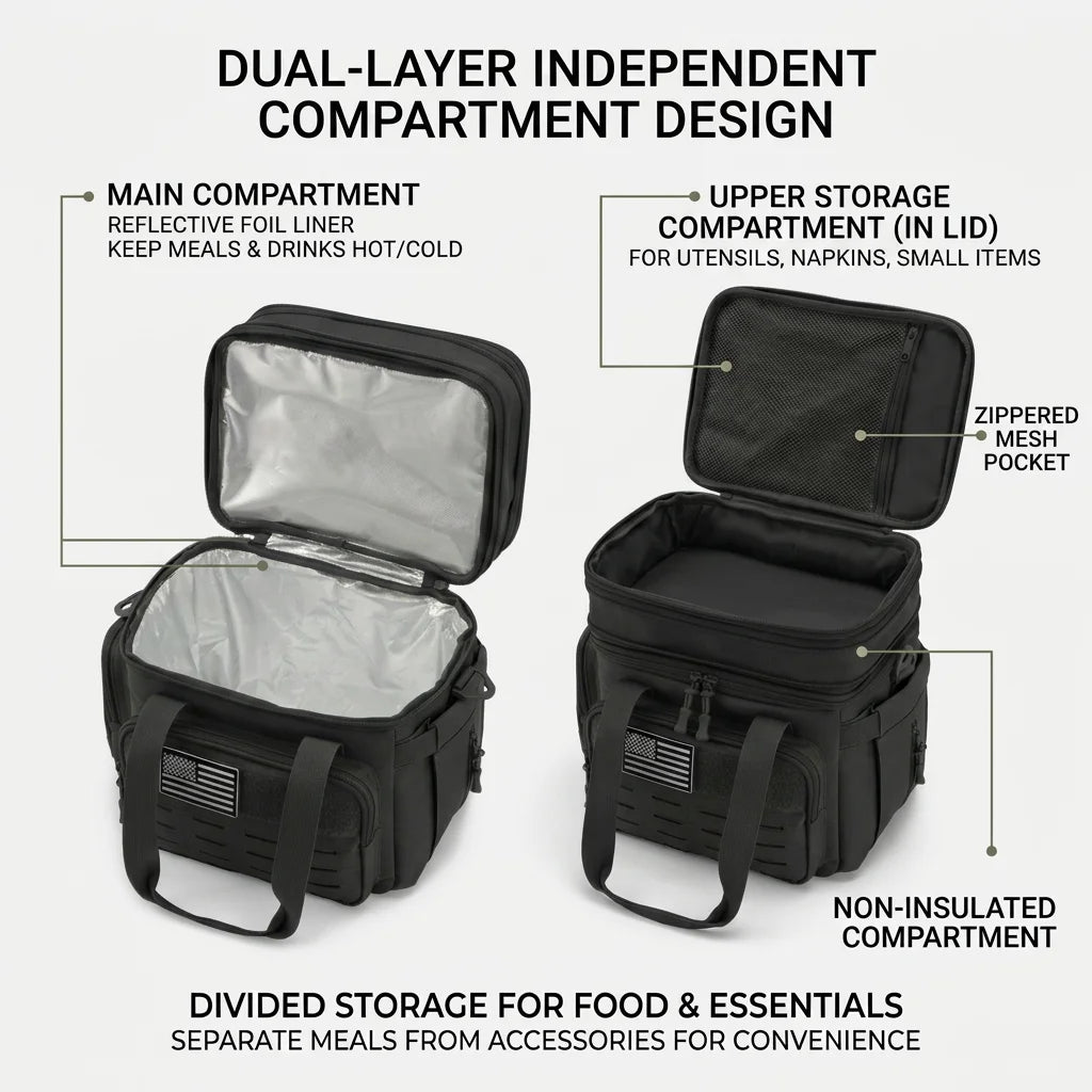 18L Insulated Picnic Cooler Bag Tactical Expandable Leakproof Thermal