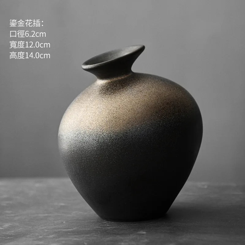 Ceramic Vases, Rough Ceramic Vases, Small Flower Pots, Old-fashioned Floral Arrangements, Table Decorations, Zen Flowers