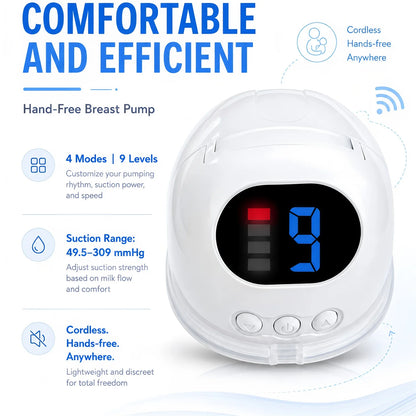Wearable Breast Pump Hands Free Electric Wearable Breast Pumps Slient BPA-free Breastfeeding Milk Collector Wearable Breast Pump