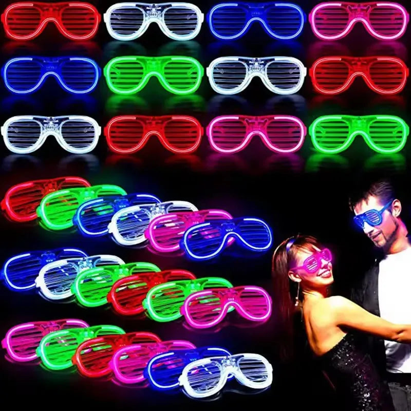 5/10/15/20/30 Pcs Led Neon Party Glasses Light Up Sunglasses Glow in the Dark Glasses for Kids Adults Party Supplies