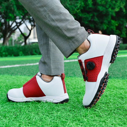 New men's golf shoes, Spinning buckle lightweight golf training shoes, Outdoor sports and leisure shoes, Breathable and non slip
