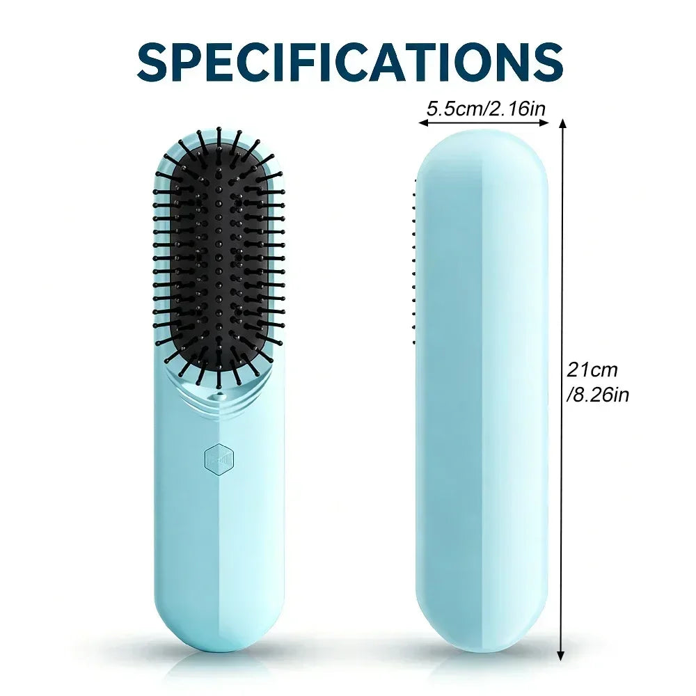 Steam Electric Hair Straightening Brush, Air Cushion Spray Massage Detangler Comb for Frizzy Damaged Hair Styling & Care