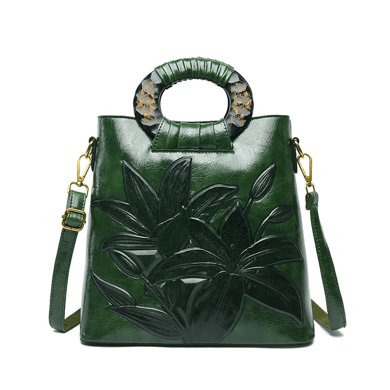 Big Bag Ethnic Style Big Flower Women's Bag Retro One Shoulder Handheld Oblique Straddle Large Capacity Women's Bag