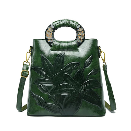 Big Bag Ethnic Style Big Flower Women's Bag Retro One Shoulder Handheld Oblique Straddle Large Capacity Women's Bag