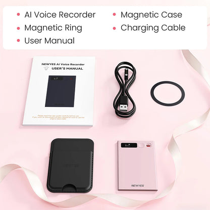 AI Voice Recorder NEWYES Ailog Voice Recorder Device with App Control Transcribe Summarize 64GB Memory Smart Audio Recorder 2026