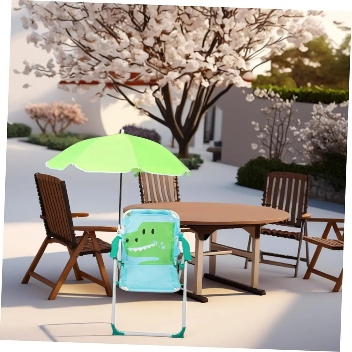 1 Set Folding Beach Chair with Umbrella Portable Outdoor Camp Chair for Lightweight Lawn Chair for Boys Summer Travel Relaxation