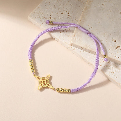 Dawapara Witch Knot Charm Bracelet for Women Celtics Knot Protection Amulet Bead Chain Stainless Steel Witchcraft Wiccan Jewelry