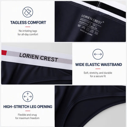 3Pcs Low Waist Men's Cotton Briefs, No‑Fly U‑Pouch Sports Underwear, Sexy Elastic Breathable Daily Underpants Male